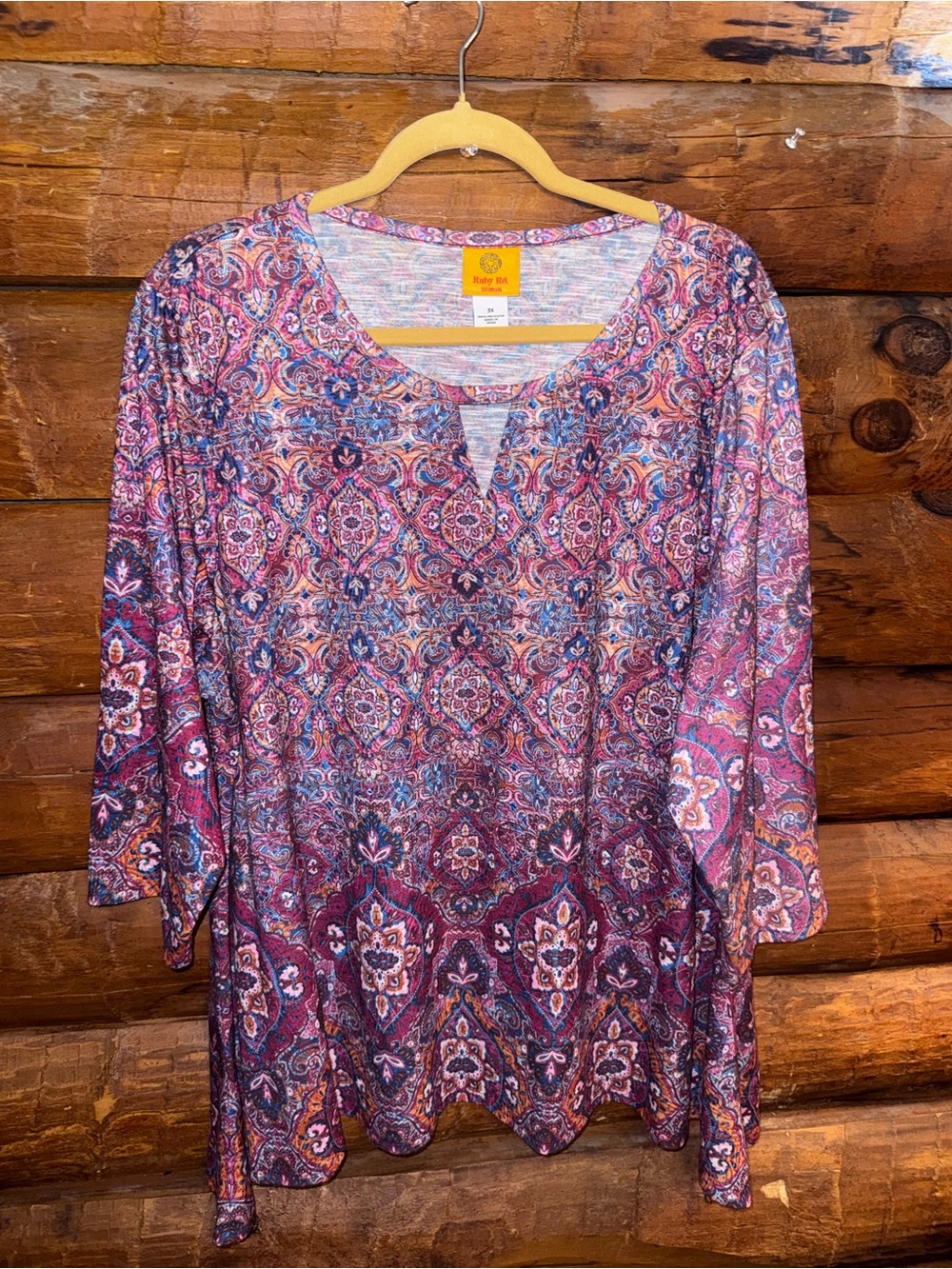 Ruby Rd. Size 3x Maroon Paisley top - Picture 2 of 4